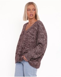 Petal & Pup - Libby Oversized Sweater - Brown Marle