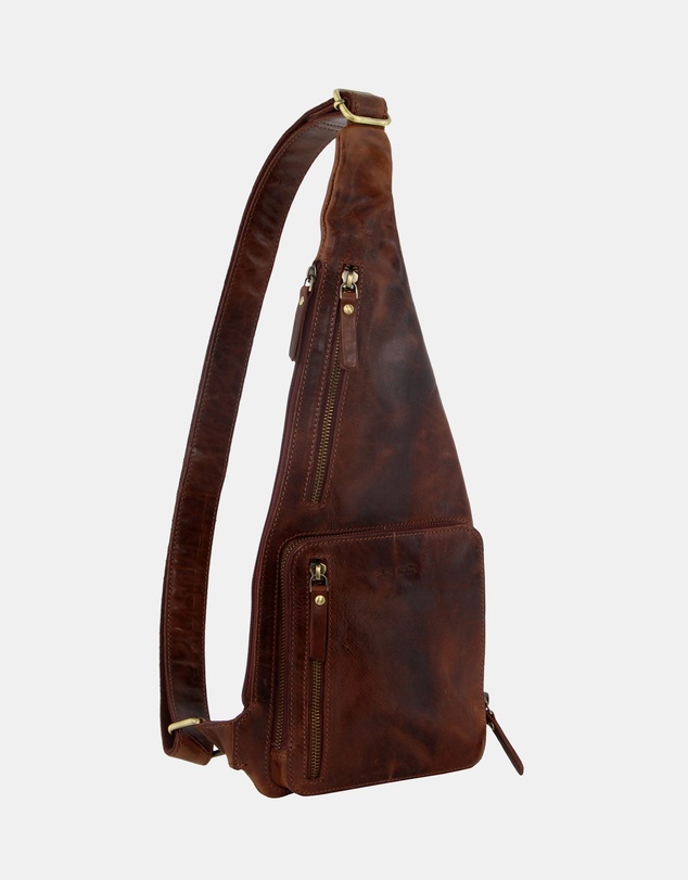 Pierre Cardin - Pierre Cardin Rustic Leather Sling Bag