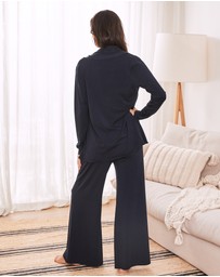 Angel Maternity - Debra Wide Leg Maternity Bamboo Pants in Navy