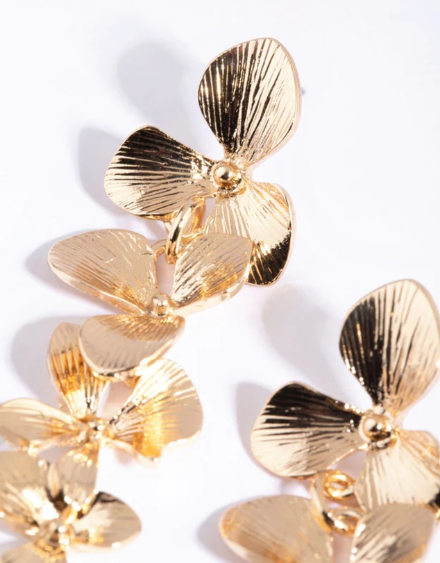 Lovisa - Gold Flower Drop Earrings