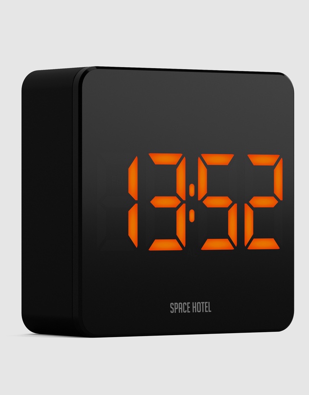 Newgate - Newgate Space Hotel Orbatron Alarm Clock Black Case - Black Lens - Orange Led