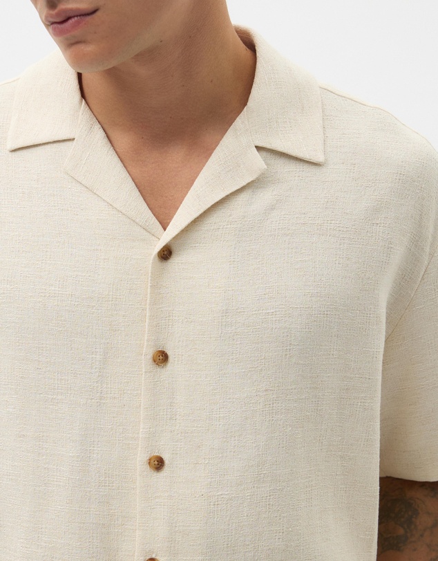 AERE - Textured Camp Collar Shirt