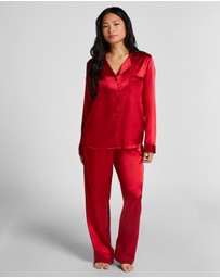 Hunkemoller - PJ LS Satin Minimal