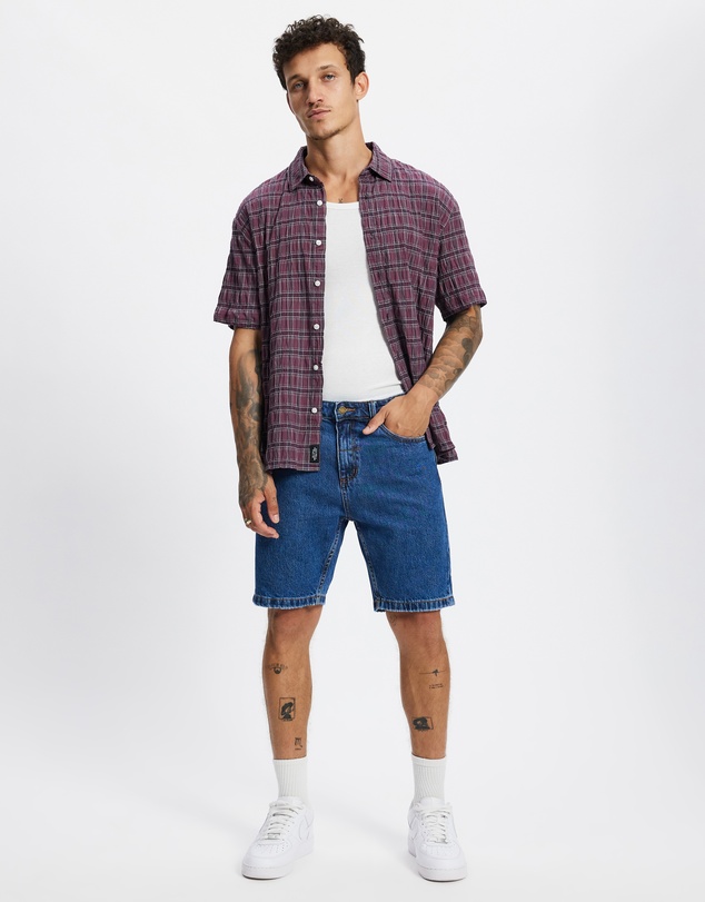 Thrills - Excitement Excitement Check SS Cropped Shirt