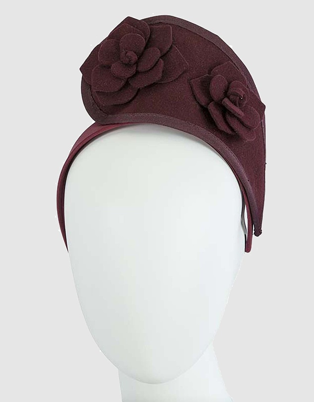 Max Alexander - Felt Burgundy Crown Racing Fascinator