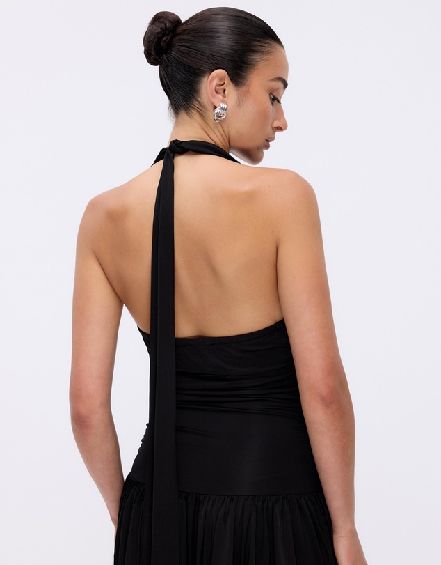 Minima Esenciales - Sereia Jersey Scarf Tie Maxi Dress