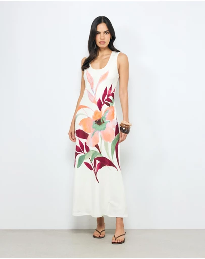 AERE - Isla Scoop Neck Maxi Dress