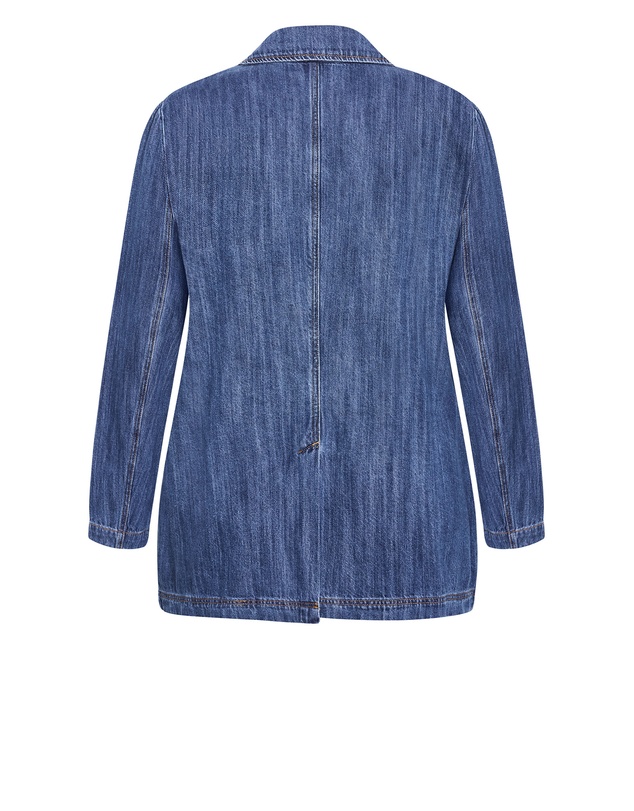 City Chic - Plus size Freya Oversized Denim Jacket - mid wash