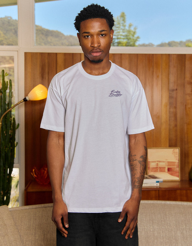 Budgy Smuggler - Lightweight White Tee with Peak Performance