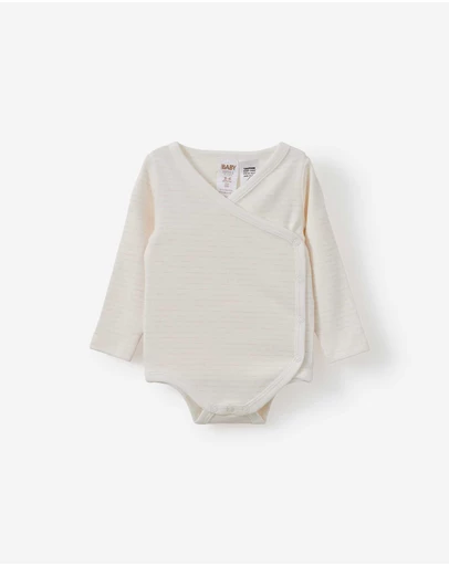Cotton On Kids - Organic Cross Over Long Sleeve Bubbysuit