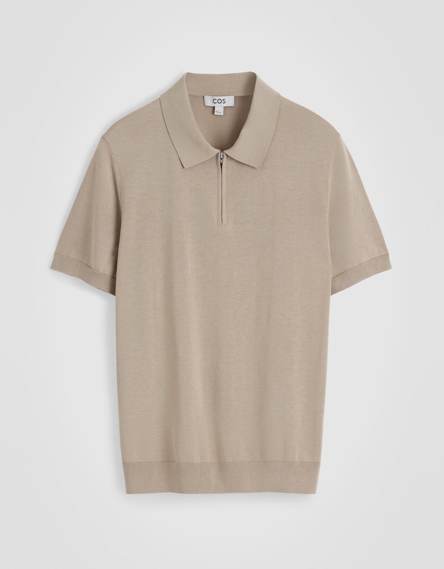 COS - Slim Knitted Silk Zip-Up Polo Shirt