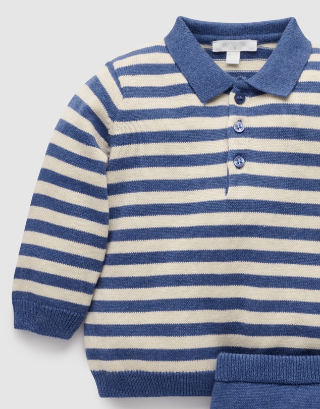 Purebaby - Polo Knit Set -Kids-Babies