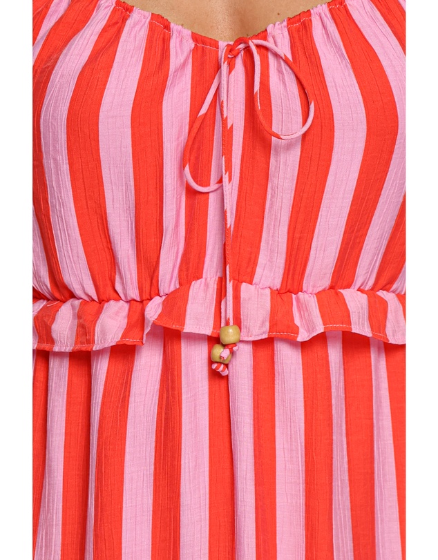 Petal & Pup - Lovella Maxi Dress - Pink/Red Stripe