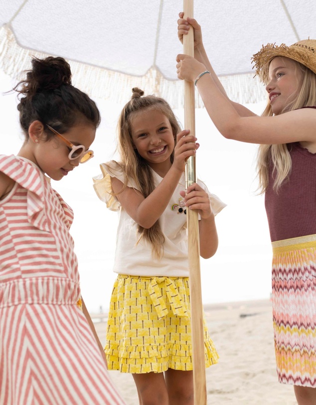 Like FLO - Palm Tree Print Skirt with Belt - Kids-Teens