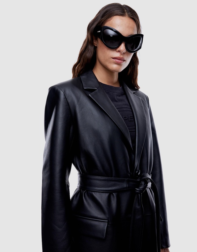 ENA PELLY - Ena Leather Longline Blazer
