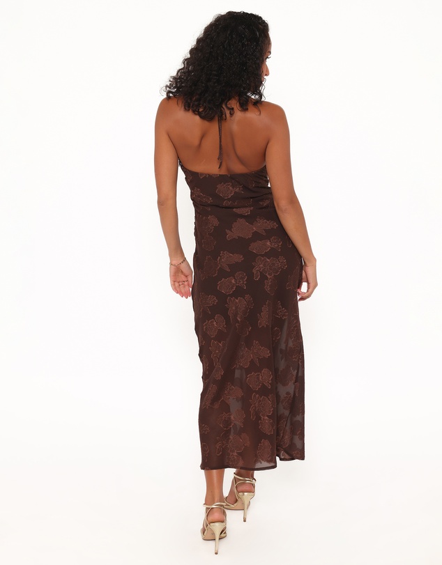 Petal & Pup - Remy Halterneck Maxi Dress - Brown