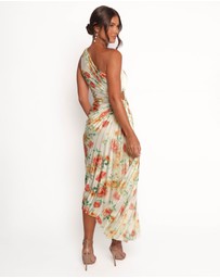 Petal & Pup - Kleo One Shoulder Maxi Dress - Yellow Floral