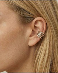 HOUSE OF SLANI - Silver Flux Double Band Ear Cuff