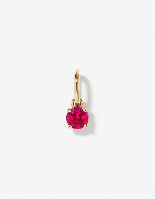 Michael Hill - Created Round Red Ruby Birthstone Pendant in 10kt Yellow Gold