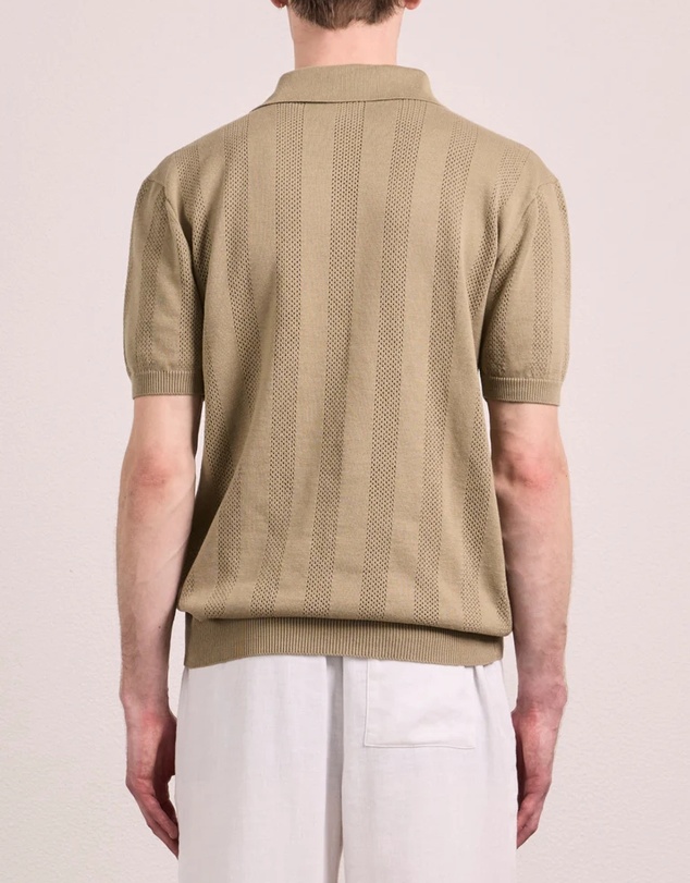Frescobol Carioca - Vidal Cotton Perforated Stripe Shirt
