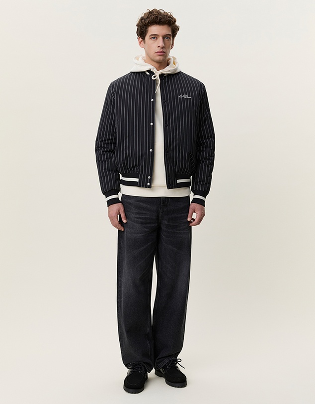 Les Deux - Varsity Tech Pinstriped Jacket