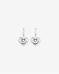 Michael Hill - Heart Charm Sleeper Earrings in Sterling Silver