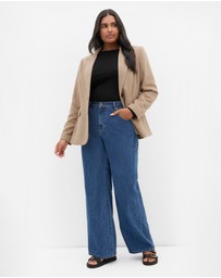 City Chic - Plus size Oxford Melton Jacket - caramel