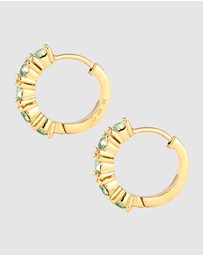 Elli Jewelry - Earrings Hoops Crystal 925 Sterling Silver Gold-Plated