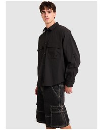 Black Noise White Rain - Oliver Tech Long Sleeve Shirt