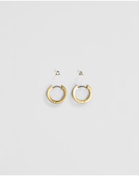 Country Road - Double Hoop Stud Earring Pack Of 2