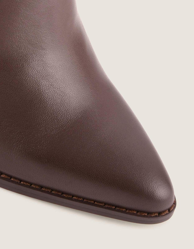 Shelly Shen - Rory Heel Long Boots Brown Leather