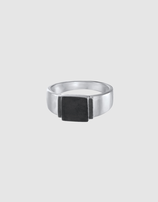 Kuzzoi - ICONIC EXCLUSIVE - Signet Ring in Oxidised 925 Sterling Silver