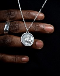 Dower & Hall - Men's 'Overcome and Thrive' Pegasus Talisman Necklace In Sterling Silver