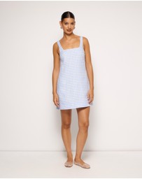 AERE - Nolana Gingham Shift Mini Dress