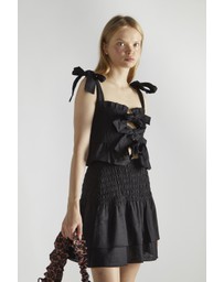 Glamorous - Tie front smocked top