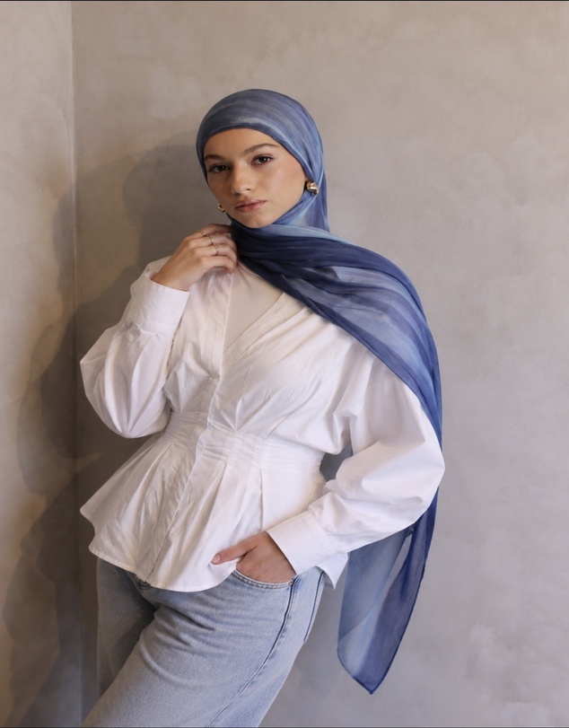 Mod Squad - Printed Rayon Hijab - Aqua Marble