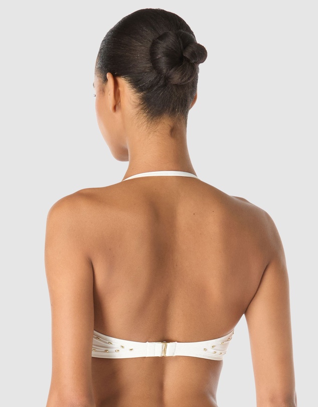 Michael Kors - Gold Studded Removable Halter Strap Bandeau Bikini Top