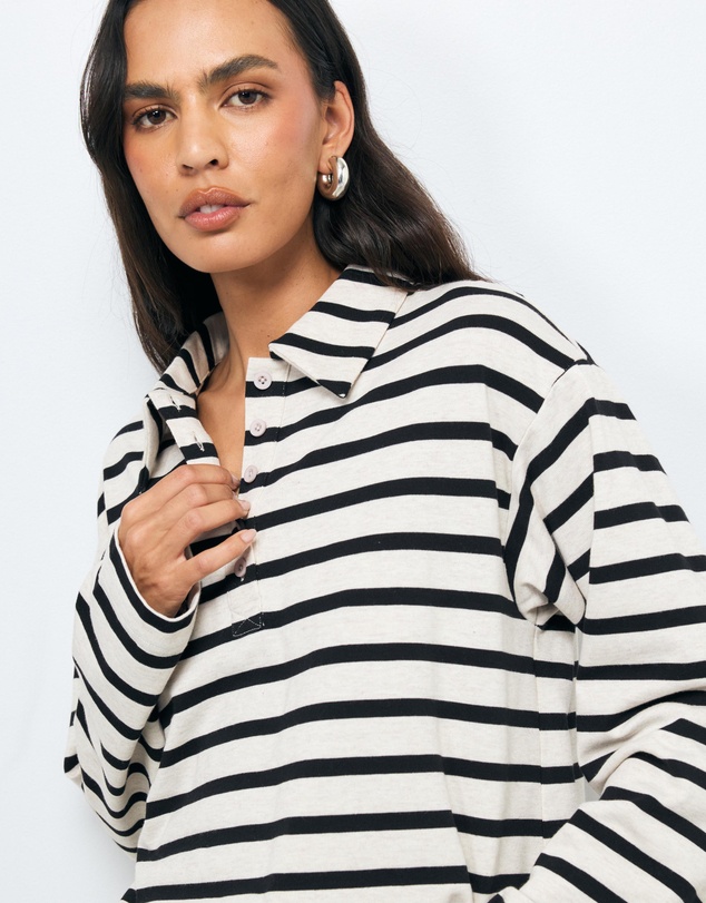 AERE - Stripe Cotton Polo