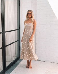 Esther & Co - Crescent Dress - Beige Spot