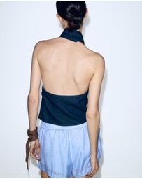 M.N.G - Open-Back Denim Top