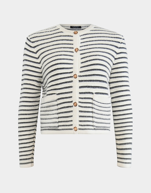 Forcast - Hollis Texture Stripe Cardigan