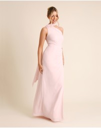 Six Stories - One Shoulder Neck Tie Chiffon Bridesmaid Dress