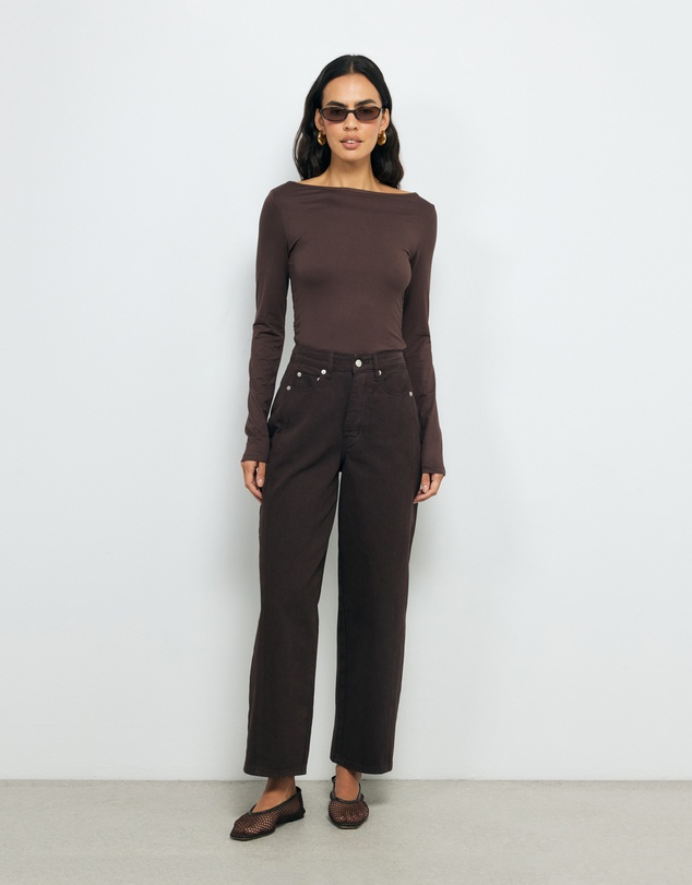 AERE - Mid Rise Straight Leg Jeans