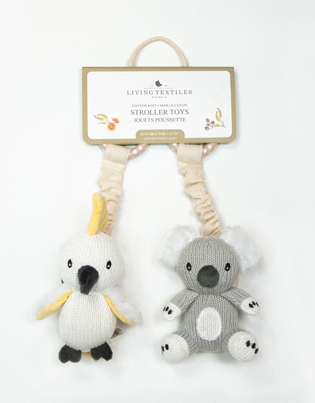 Living Textiles - 2 Pack Stroller Toys - Koala & Cockatoo