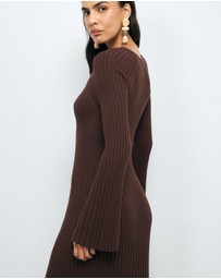 AERE - Indi Accordian Pleated Organic Knit Dress