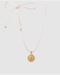 Haze & Glory - ICONIC EXCLUSIVE - Necklace Rainbow Shell Ribbon 925 Sterling Silver Gold-Plated
