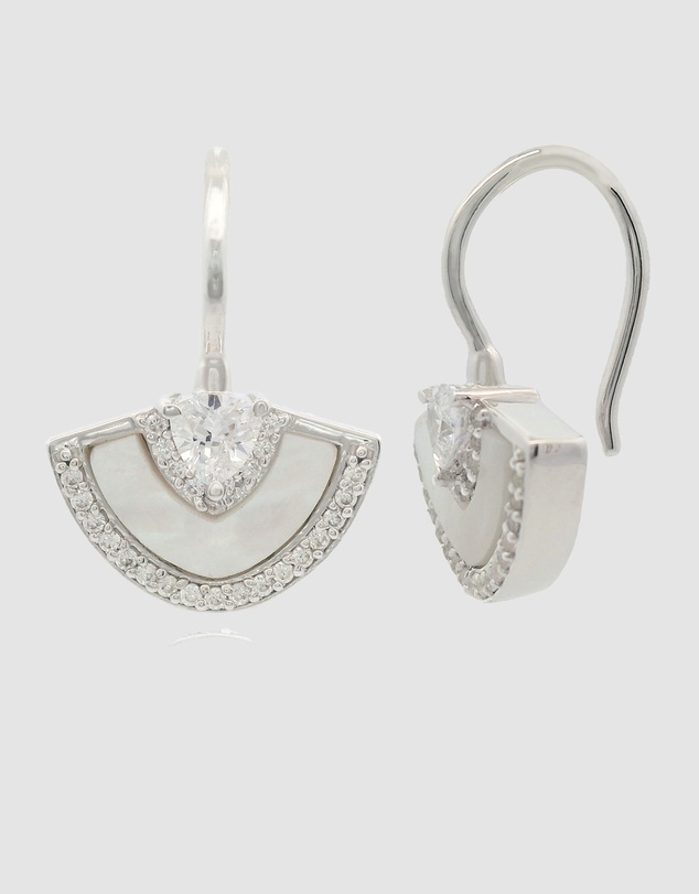 Georgini - Georgini Chic Noel Mother Of Pearl Fan Earrings Silver