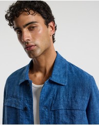 Calibre - Washed Linen Shirt Jacket Indigo