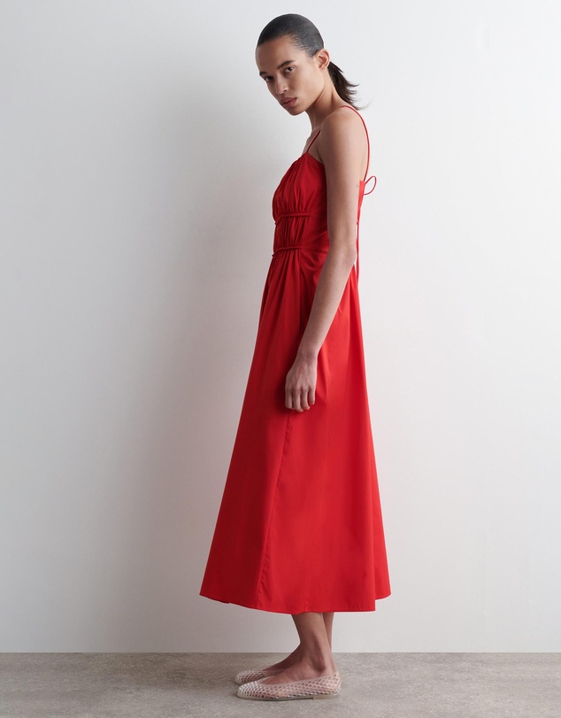 COS - Gathered Cotton Midi Dress