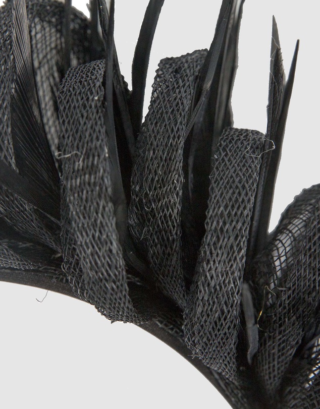 Max Alexander - Black Sinamay Fascinator Headband